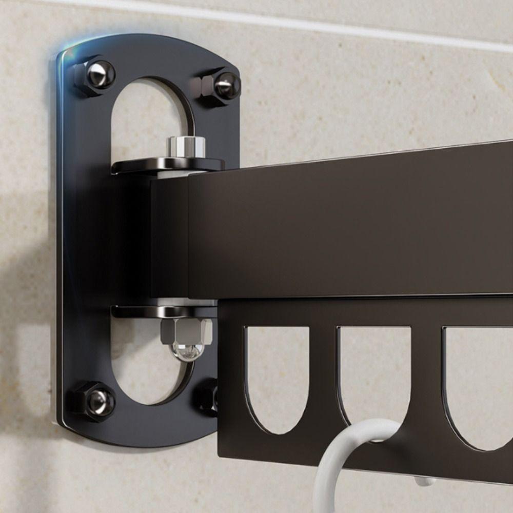 Rust-proof Wall Mount Clothes Hanger Stainless Steel Retractable Clothes Rack  Outdoor