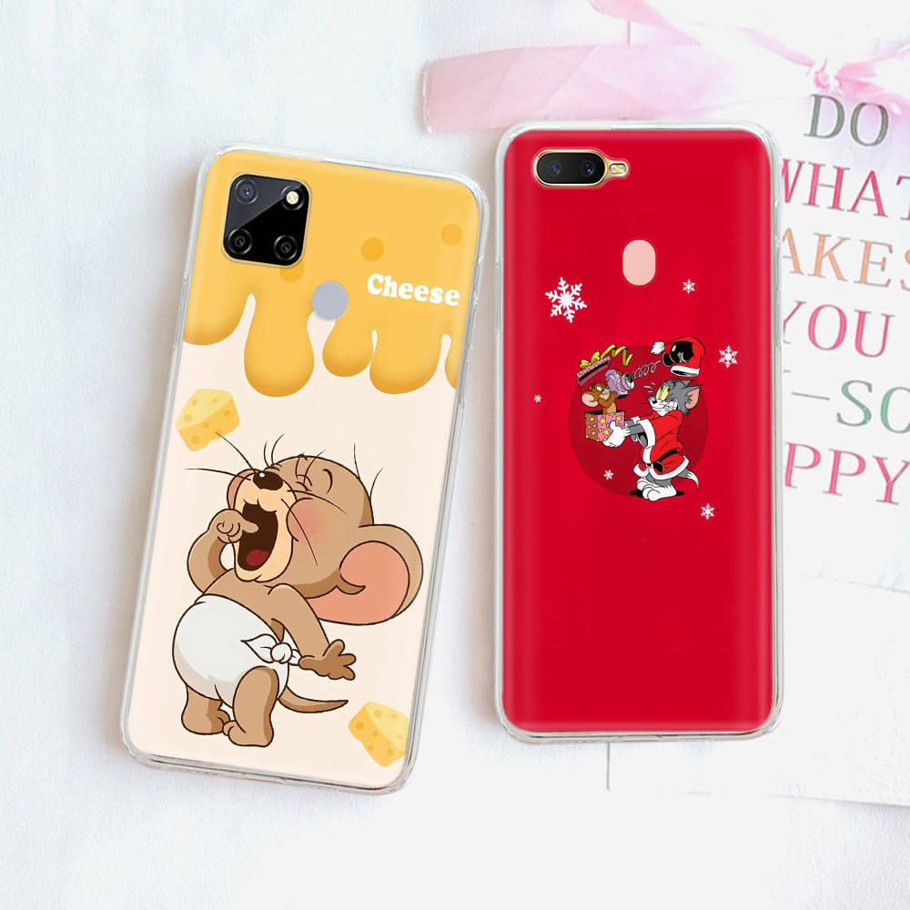 Transparente Hülle für Samsung A04 A14 A23 A34 A54 M23 M33 M52 M53 Realme Narzo 50 50I 50a Prime C35 C55 C30S 10 9 Pro T-93 Tom Jerry Maus