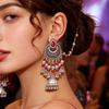 Retro Indian Style Tassel Bohemian Earrings with Bell Pendant