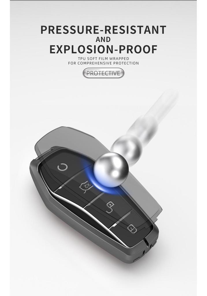 BYD Han Key Cover - Compatible with BYD Qin Pro, Song Max New Energy, Tang, and Song Plus Cars, Features Metal Shell and Bag Buckle.