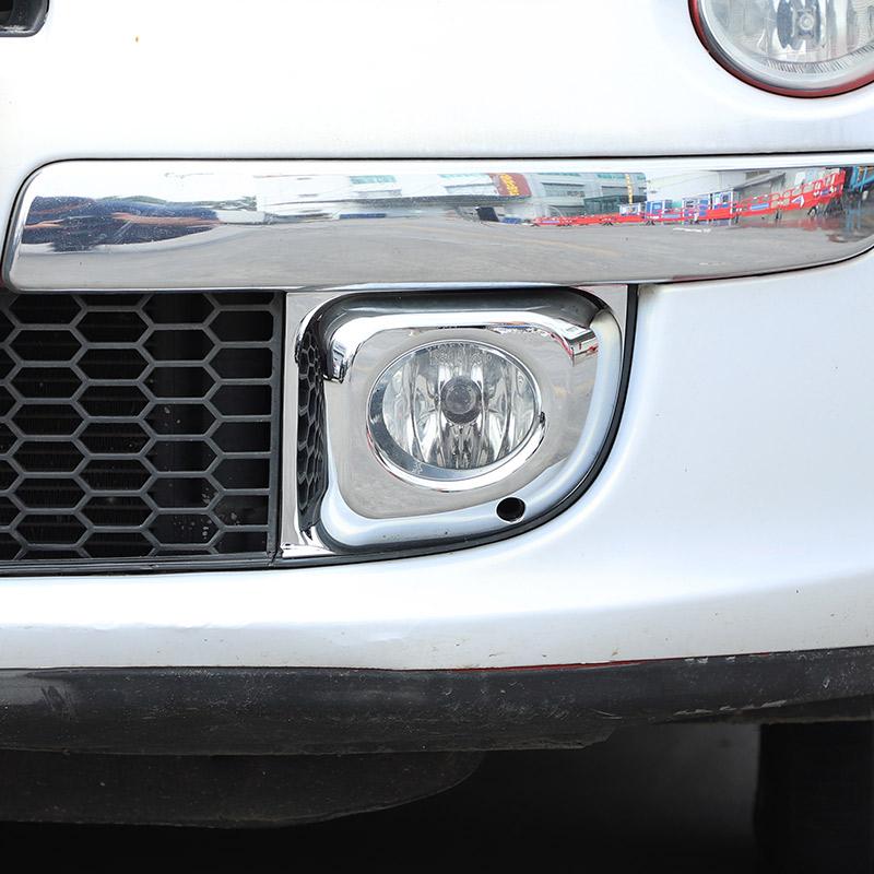 ABS Carbon Fiber/Bright Silver Car Front Fog Lamp Decorative Frame Cover For Fiat 500 2011-2015 Car Modification Accessories