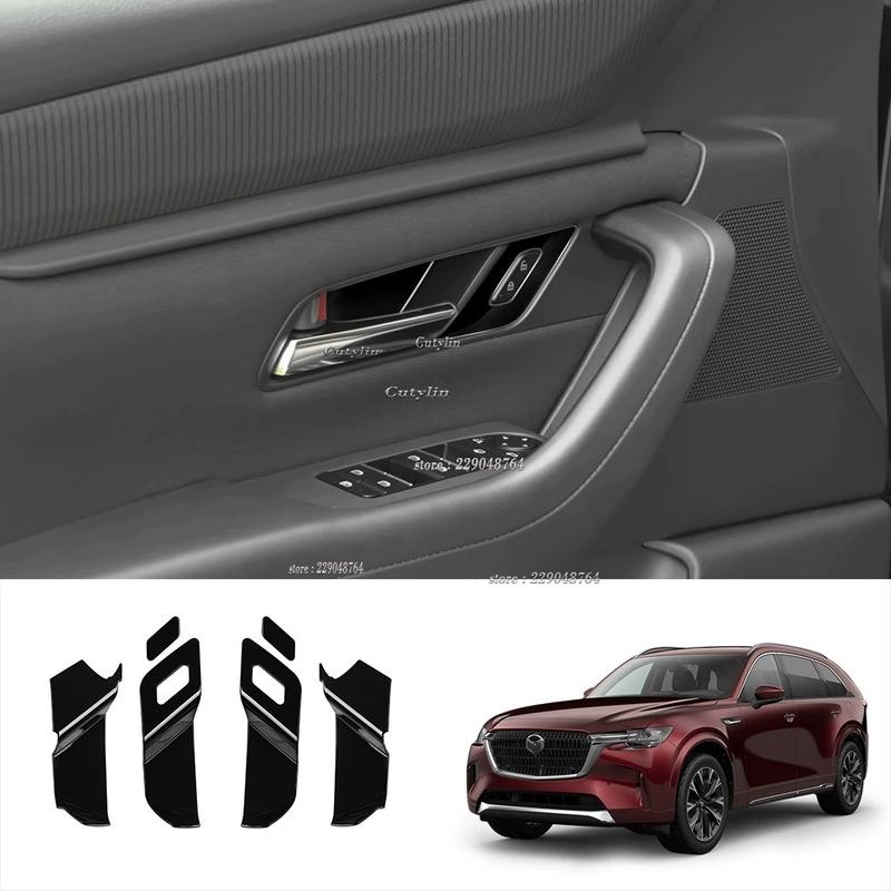 LHD RHD For Mazda CX-60 CX60 -2024 cx90 2024-2025 Carbon Fiber Car Door Handle Bowl Protector Frame Cover Trim Accessories