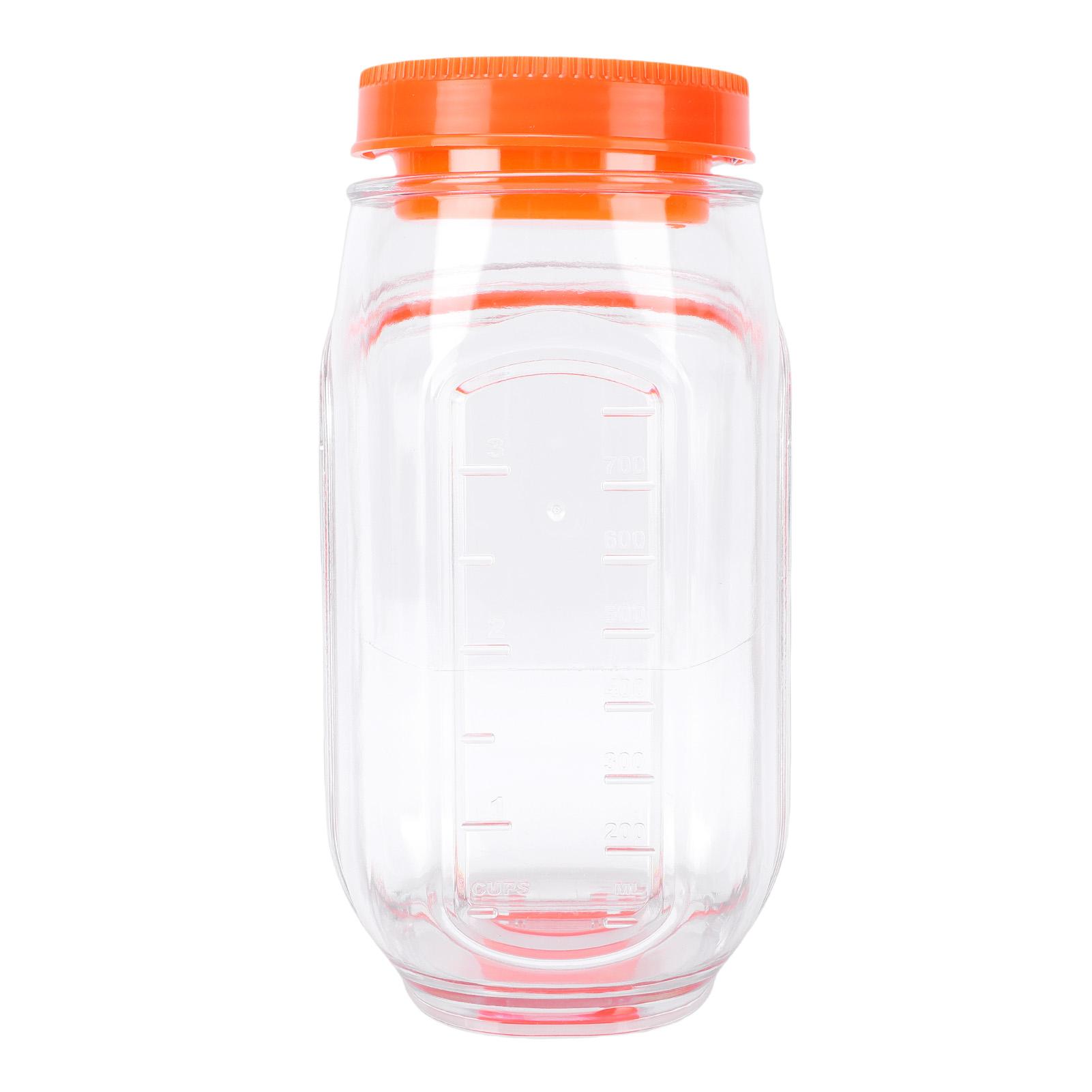 

Salad Jar Plastic Reusable Side Open Leakproof Portable Salad Container with Dressing Compartment for Meal Preparation