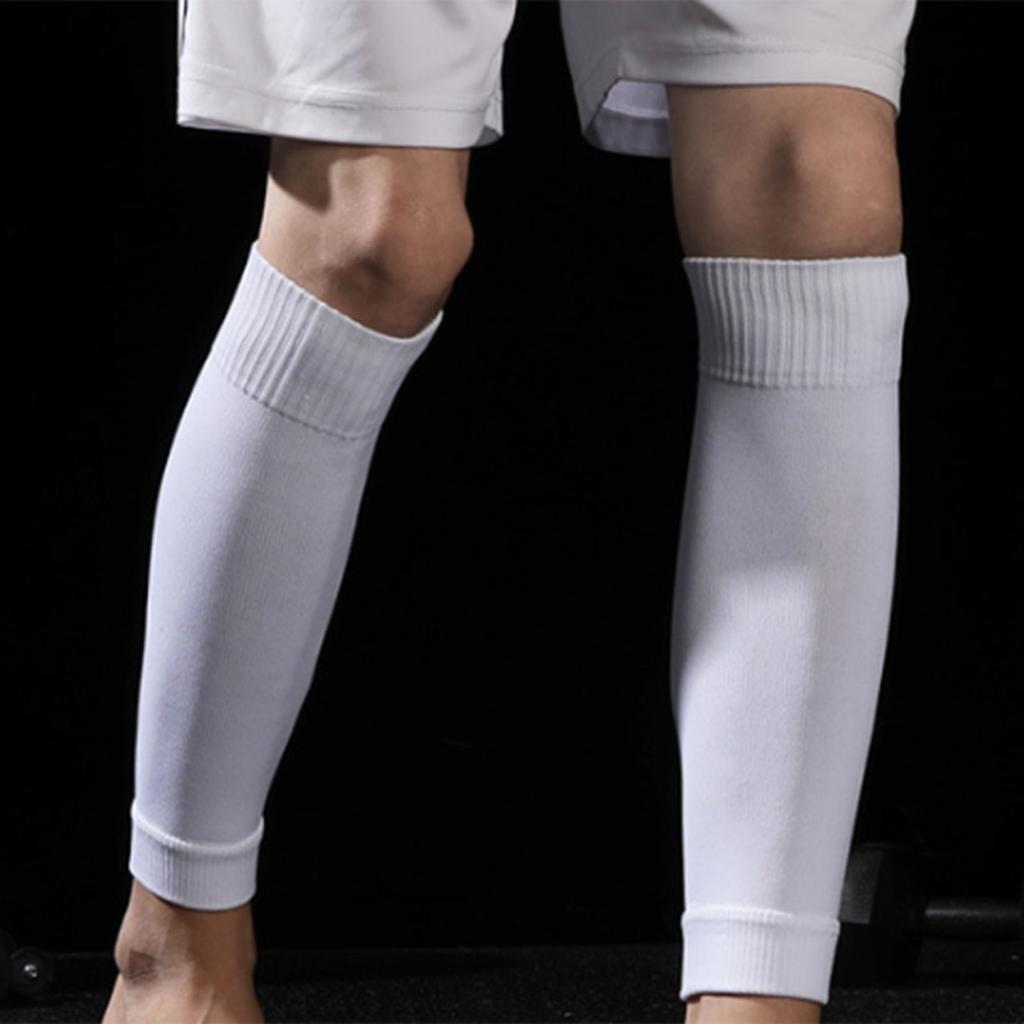 2 Pairs Shin Guard Sleeves Shin Pad Socks Nylon Size 38‑47 Sports Accessory for Soccer Football