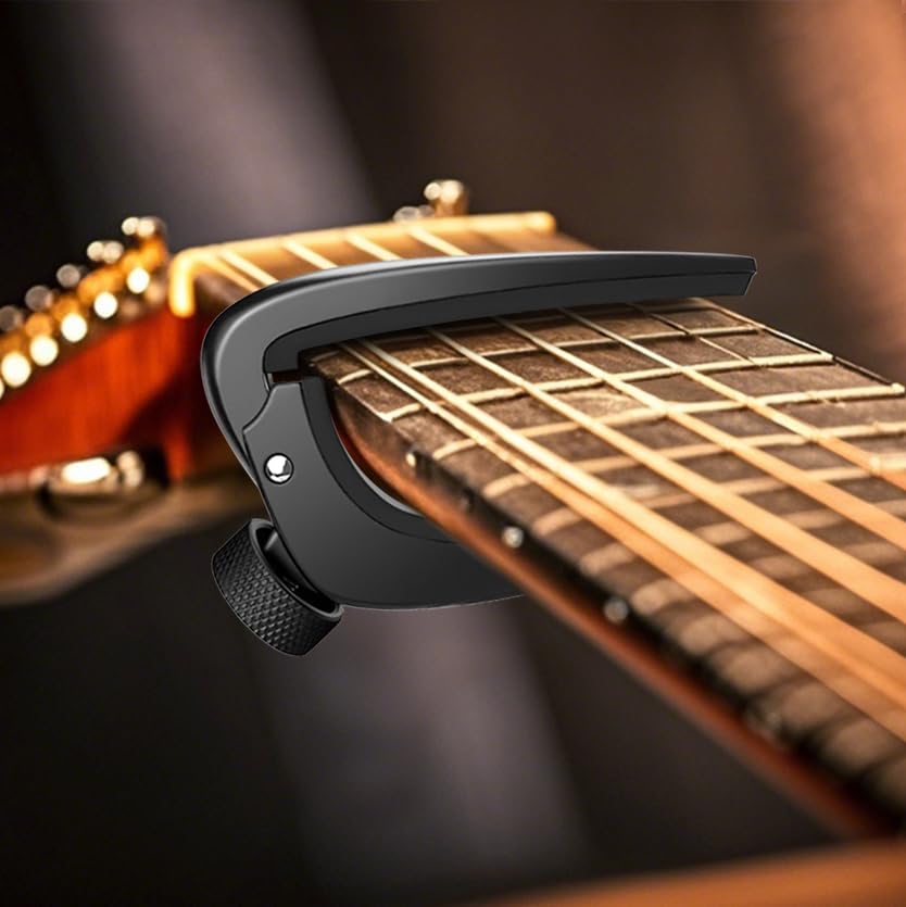 WINGO Capo Tast for Electric Guitar Professional Perfect Tension Capo Black Guitar/Acoustic - -