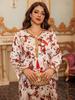 2024 Autumn/Winter Middle East-Style Elegant Print Long Robe for Home Wear