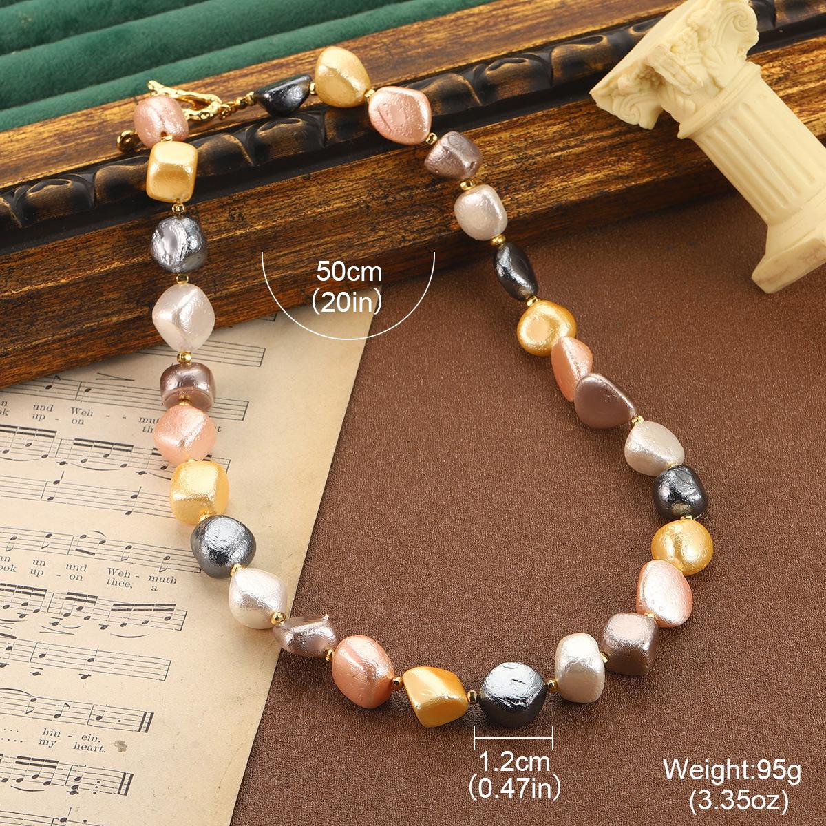 

Ретро новый осенне-зимний бусинный ожерелье разноцветный ручной работы нишевый темперамент легкая роскошь придворный стиль цепочка на ключицу одежда