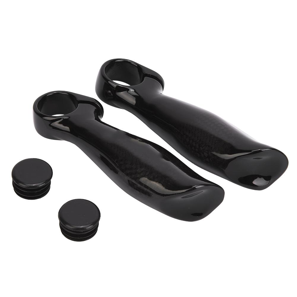 1 Pair Carbon Fiber Bicycle Handlebar Grip Bike Bar End Handlebar Ends for Road Mountain BikesBright