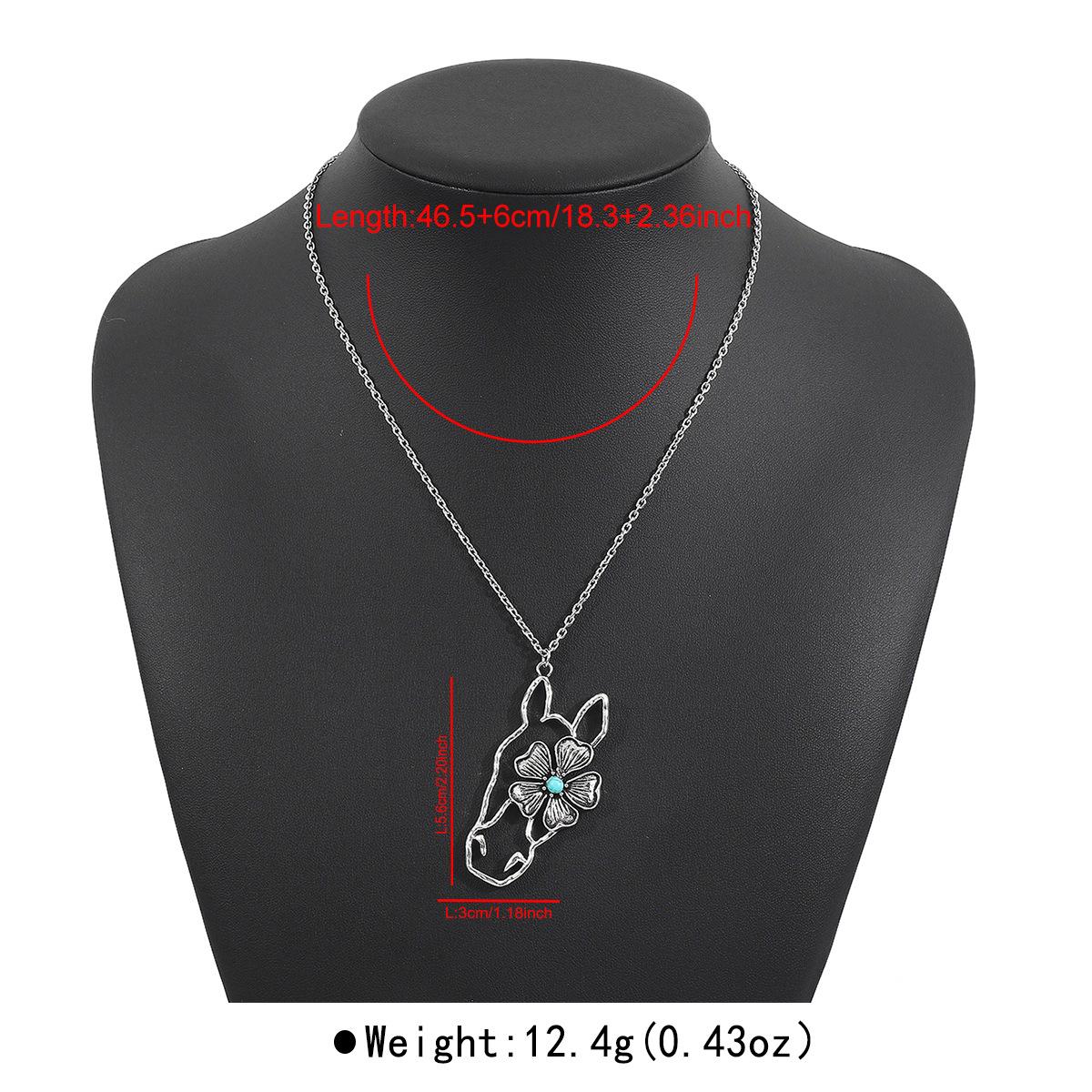 Женское Европейское Американское Новое Ретро Геометрическое Сплавное Ожерелье Богемное Этническое Бирюзовое Ожерелье Для Женщин