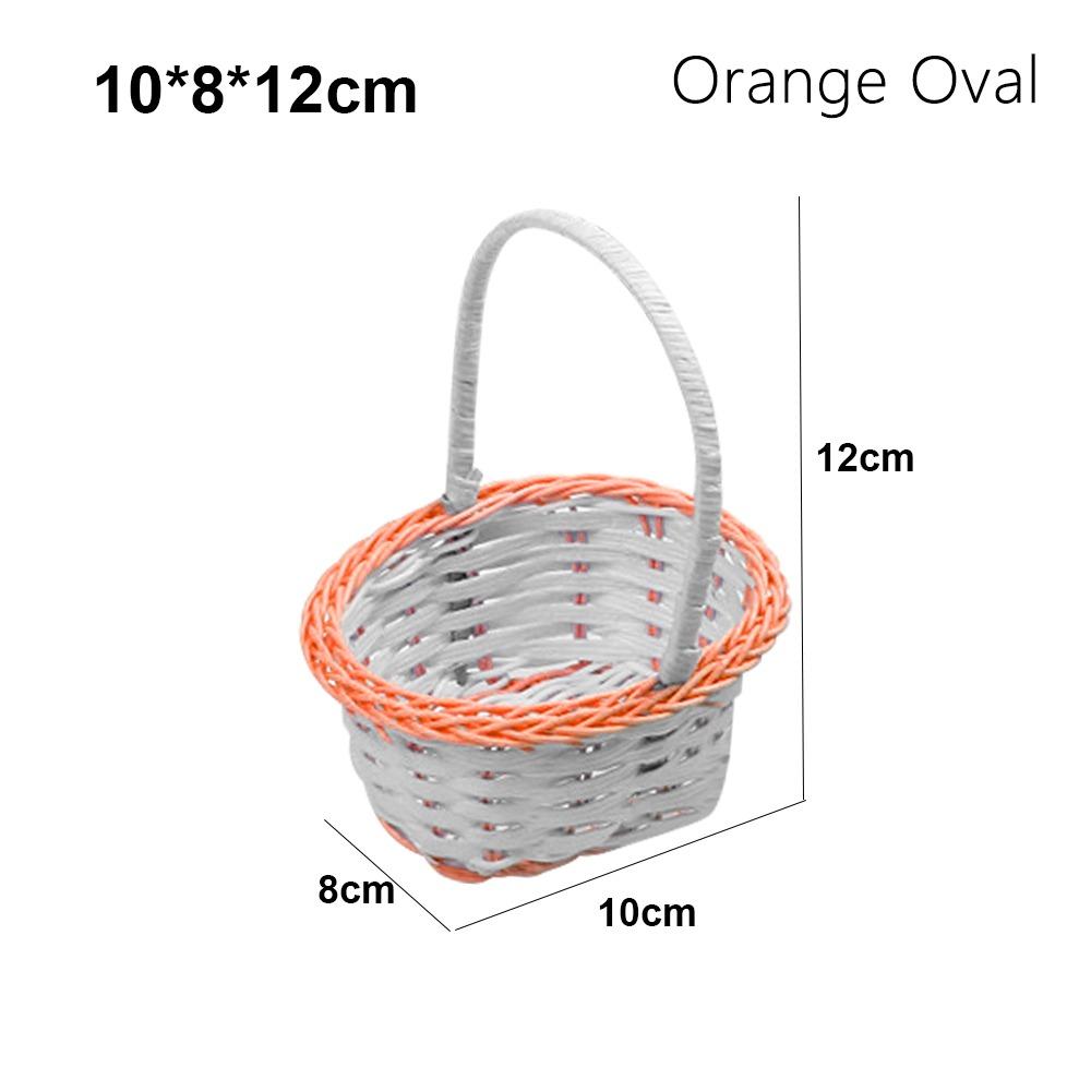 

Круглі/Овальні Кошики для Зберігання Ручної Роботи Кошик для Покупок Зберігання Кошик-Перешкода для Рослин Дому Весілля Orange Oval