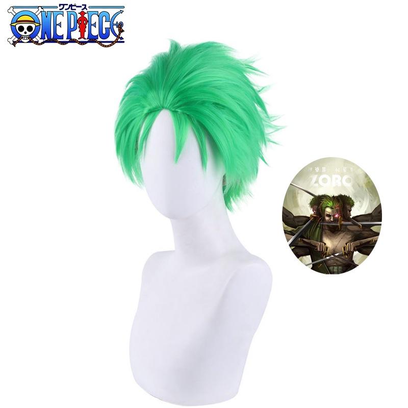 One Piece Roroya Zoro Cosplay Wig Premium Synthetic Silk Fiber Heat Resistant Halloween Costume Prop