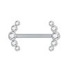 1 Peça Barra de Titânio para Mamilo com Argola Cristal CZ Banhada a Ouro com Escudo Pendurado Barra para Mulheres Piercing de Mamilo com Rosca Interna