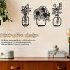 Black Tulip Metal Flower Wall Decor Art Sculpture for Kitchen Bathroom Study Porch Festival