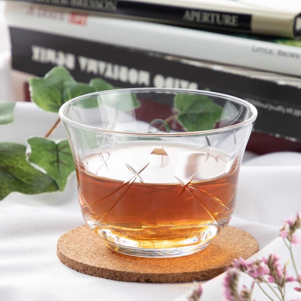 Toyo Sasaki Glass Iced Tea Illustrated Kiriko Iced Tea Matsuba Set of Made In Dishwasher Glass Commercial Glass Glass, Glass, Pattern, 185ml, 3,