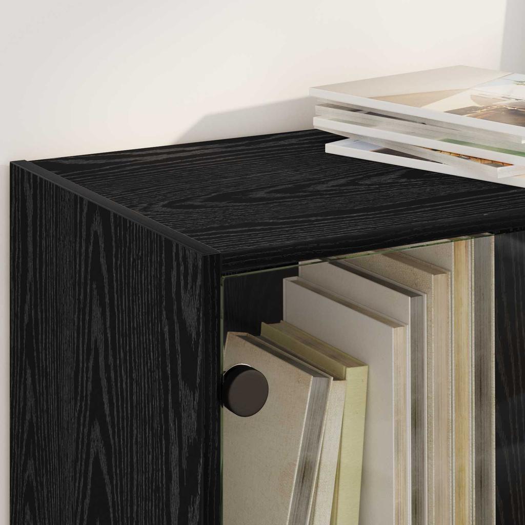 Highboard in Black Oak Look 26.8 x 14.6 x 55.9 in (W x D x H) Particleboard