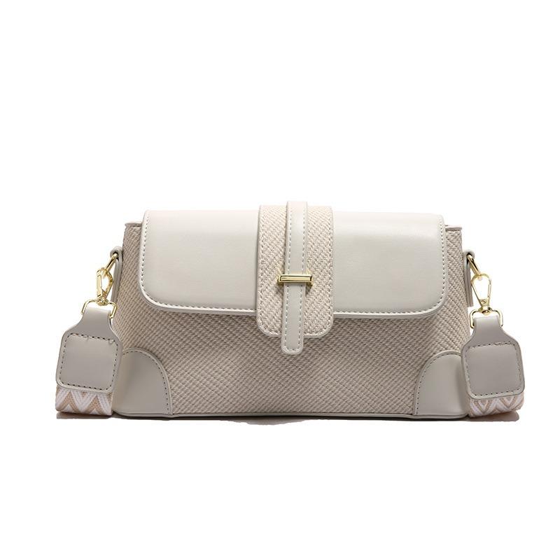 

Niche design light luxury baguette armpit bag summer new fashion versatile matte splicing shoulder messenger bag One Size білий