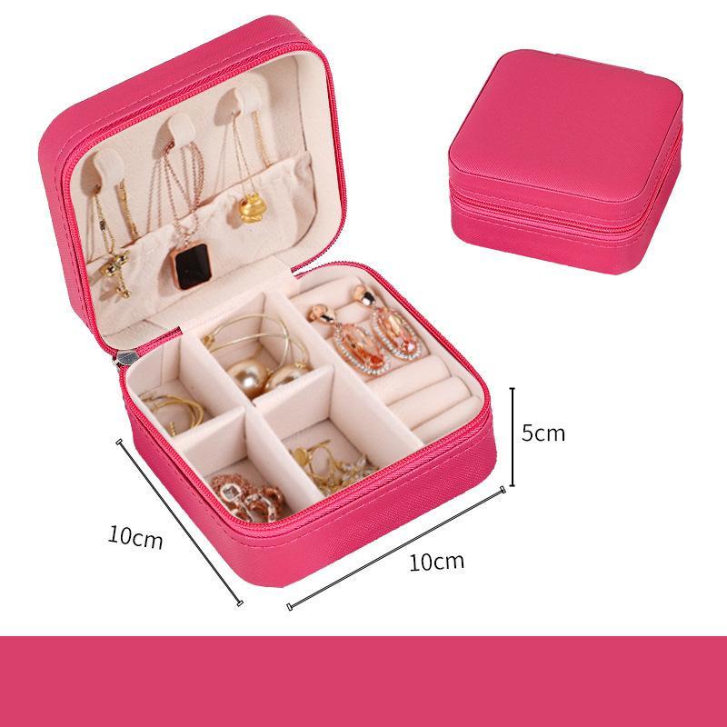 Jewelry Organizer Display Travel Jewelry Case Boxes Portable Locket Necklace Jewelry Box Leather Storage Earring Ring Holder