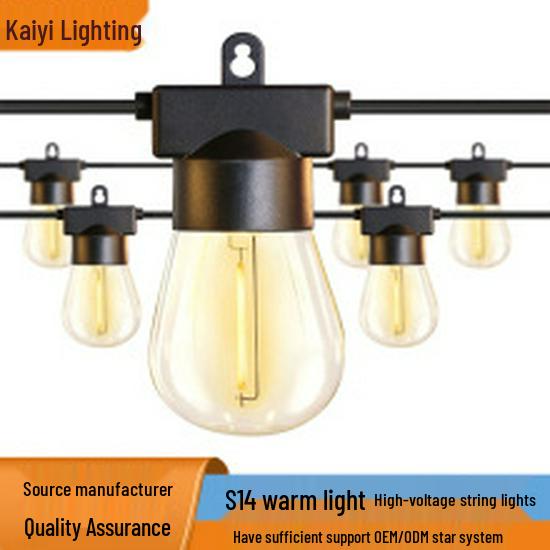 LED G40 Globe String Lights for Outdoor Camping Tent & Night Market Decor, 220V