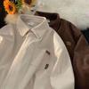 Unisex Corduroy Long-Sleeve Retro Casual Shirt Jacket for Autumn