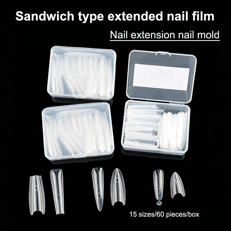 Original Sandwich Nails Dual Forms 60Pcs Nail Mold For Quick Salon Manicure Professional Use