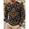 3D Print Luxurious Exquisite T Shirt For Men Colorful Pattern Tees Autumn Fashion Casual Long Sleeves O-Neck Tops Loose T-Shirts