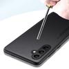 For Samsung M35 5G M15 M55 Plain PU Leather Matte Case For Galaxy M34 A55 Silicone Ultra Thin Soft Frame Shookproof Bumper Cover
