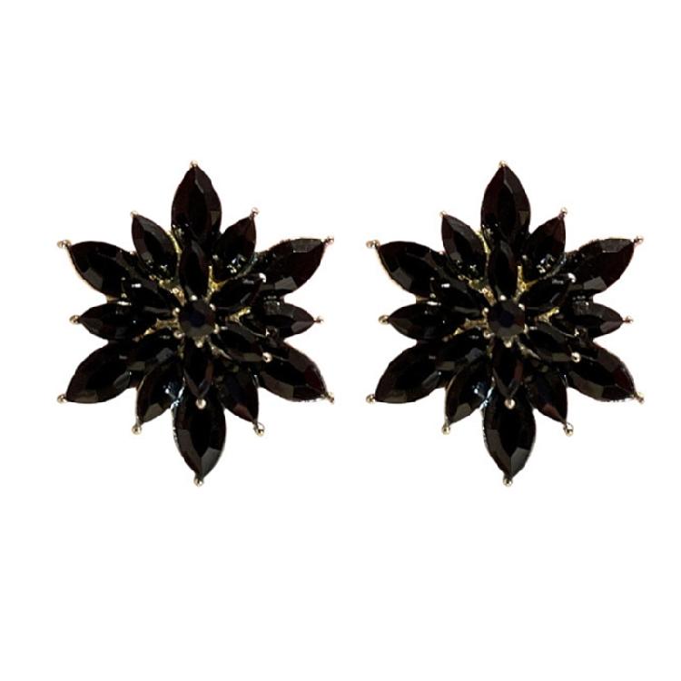 Искрящиеся стразы Многослойные цветочные серьги Гипоаллергенные Цветочные гвоздики Модные аксессуары для вечеринок