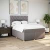 Vidaxl Letto Continentale Con Materasso, Taupe, Tessuto, 140X200 Cm