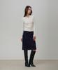 Pin Black Goat Suede Set-Up Skirt