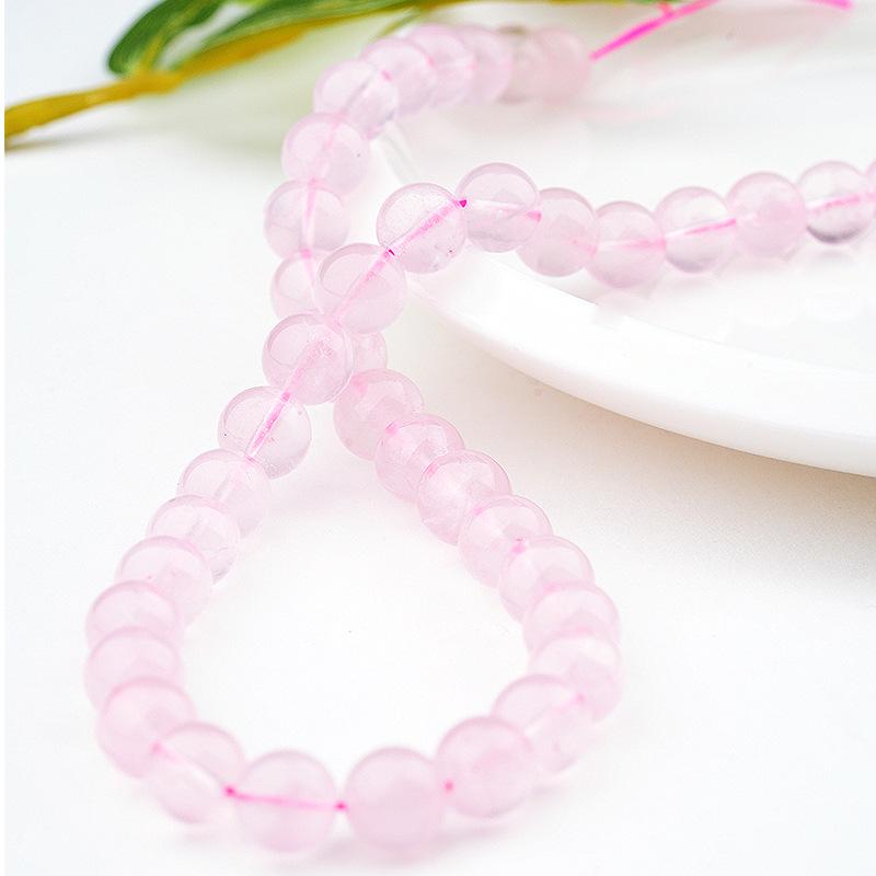 Contas de Gelatina Rosa Quartzo Rosa Moçambique para Pulseira DIY Flor de Pêssego para Meninas
