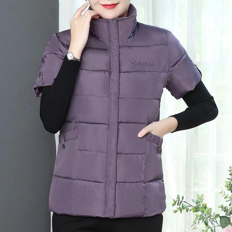 Women's Cotton Vest Short Sleeve Jacket Winter Cardigan Warm Loose Coat Designer Clothing Oversize Thickening