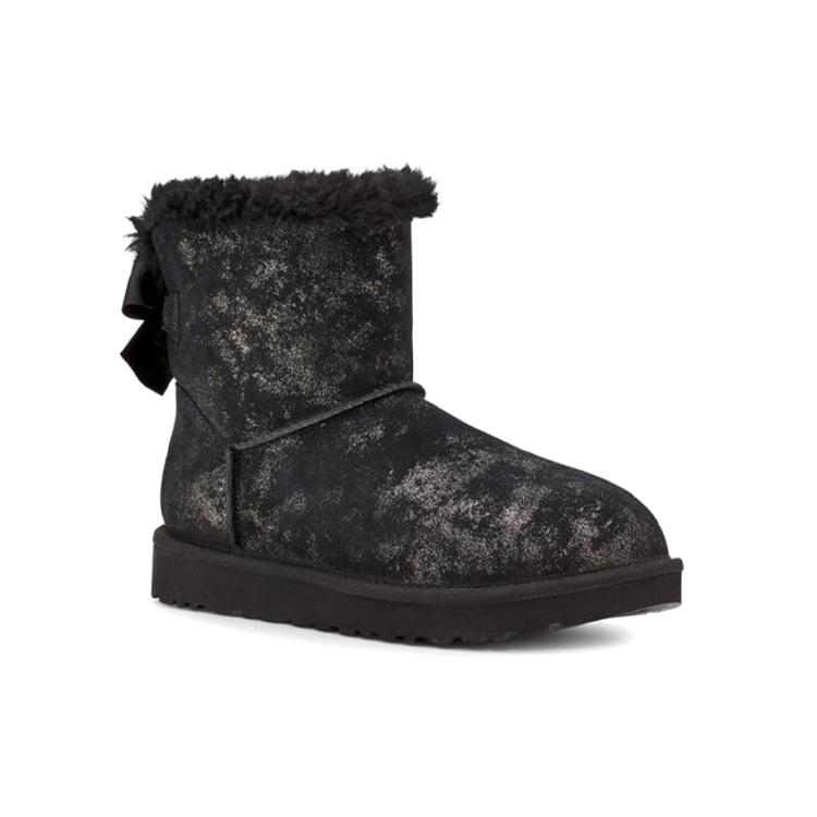(WMNS) UGG Mini Bailey Bow Glimmer Black Women's 1125795-BLK