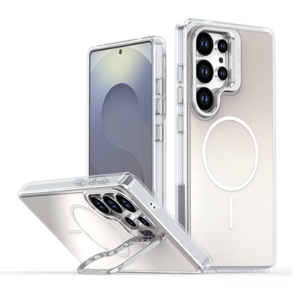 

Fold Metal Lens Stand Discolour Magnetic Case for Samsung S25 S26 Ultra S25 S26 Plus S24 Ultra S25 Edge for Magsafe Acrylic Case Galaxy S26