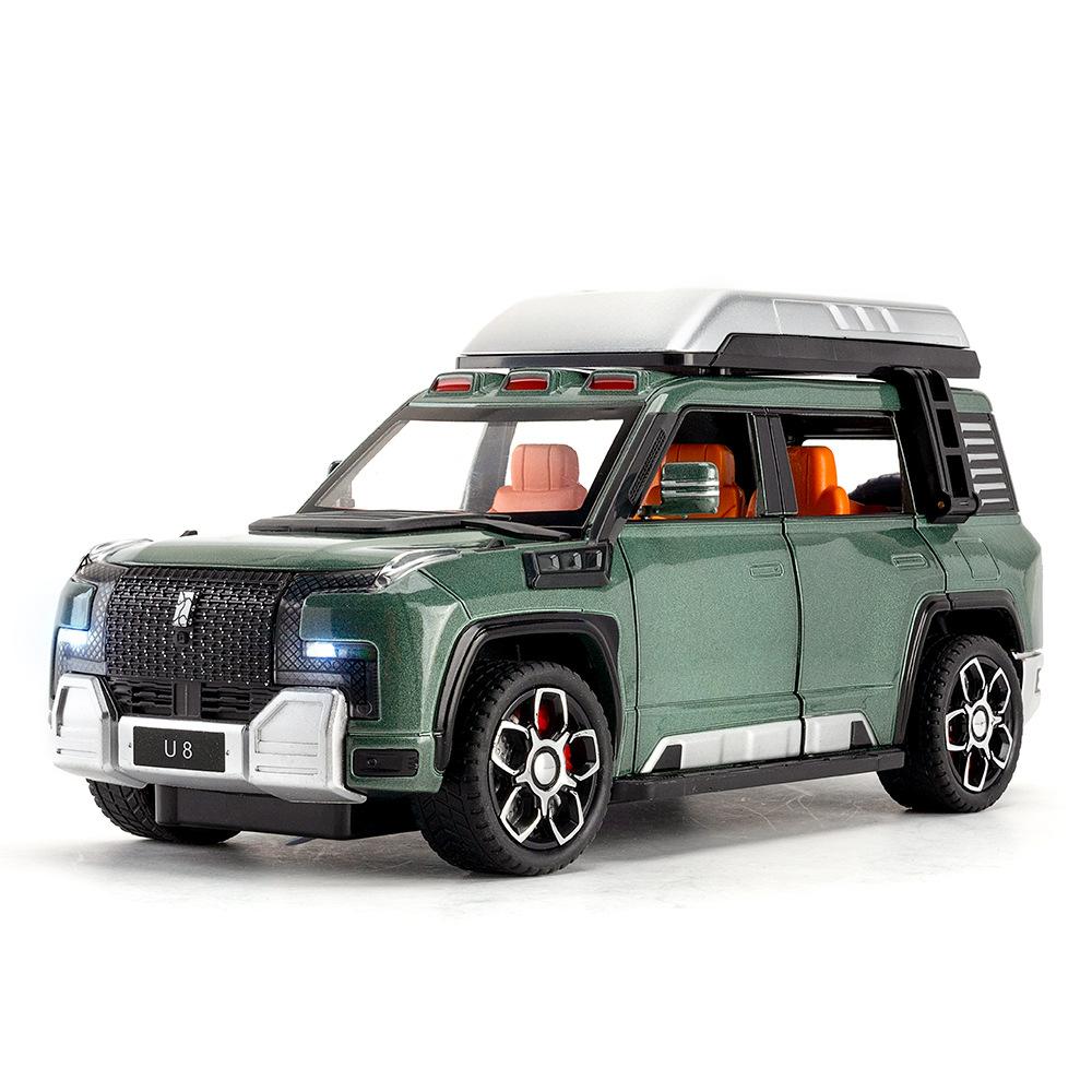 1/24 BYD Yangwang U8 SUV Alloy Car Model Diecast Metal Toy New Energy Off-Road Vehicles Car Model Sound and Light Children's Gift