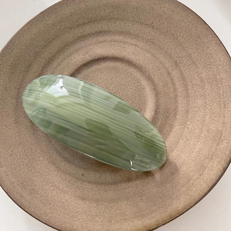 Essigsäure-Haarspange, Federspange für Mädchen, große Haarnadel, Kopfbedeckung, glänzende elliptische Bogen-Haarnadel, Haar-Accessoires