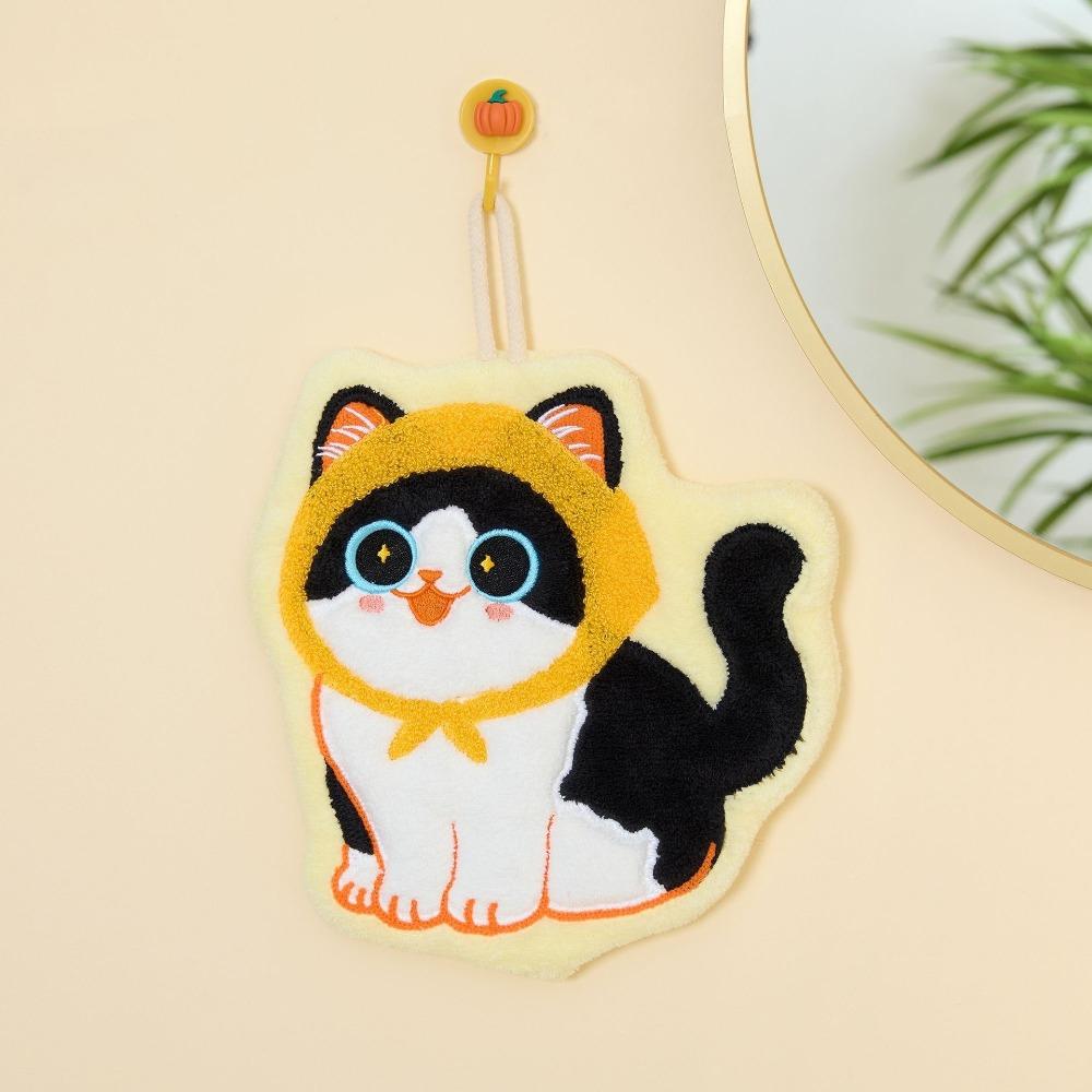 Cute Cat Hand Towel Coral Fleece Bathroom Kerchief High Quality Washcloth