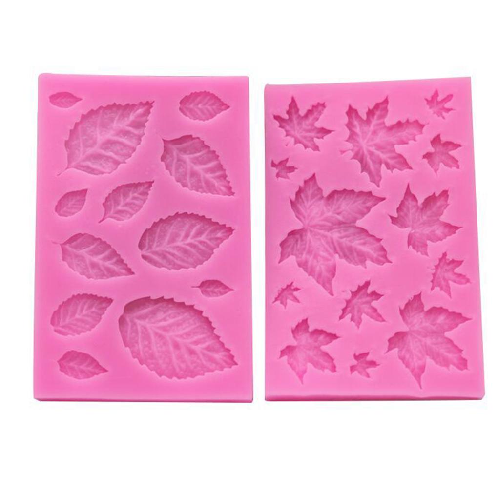 Leaf Fondant 3D Maple Leaf Rose Shaped Leaves DIY Cake Mold Cupcake Decoration Tool