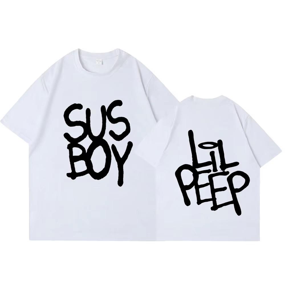 Hot Rapper Lil Peep Sus Boy Pink T Shirt Men Women Fashion Hip Hop Short Sleeve T-shirt High Quality Y2k Short Sleeves Classic