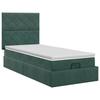 Ottoman Bed with Mattress Dark Green 100 X 200 Cm Velvet