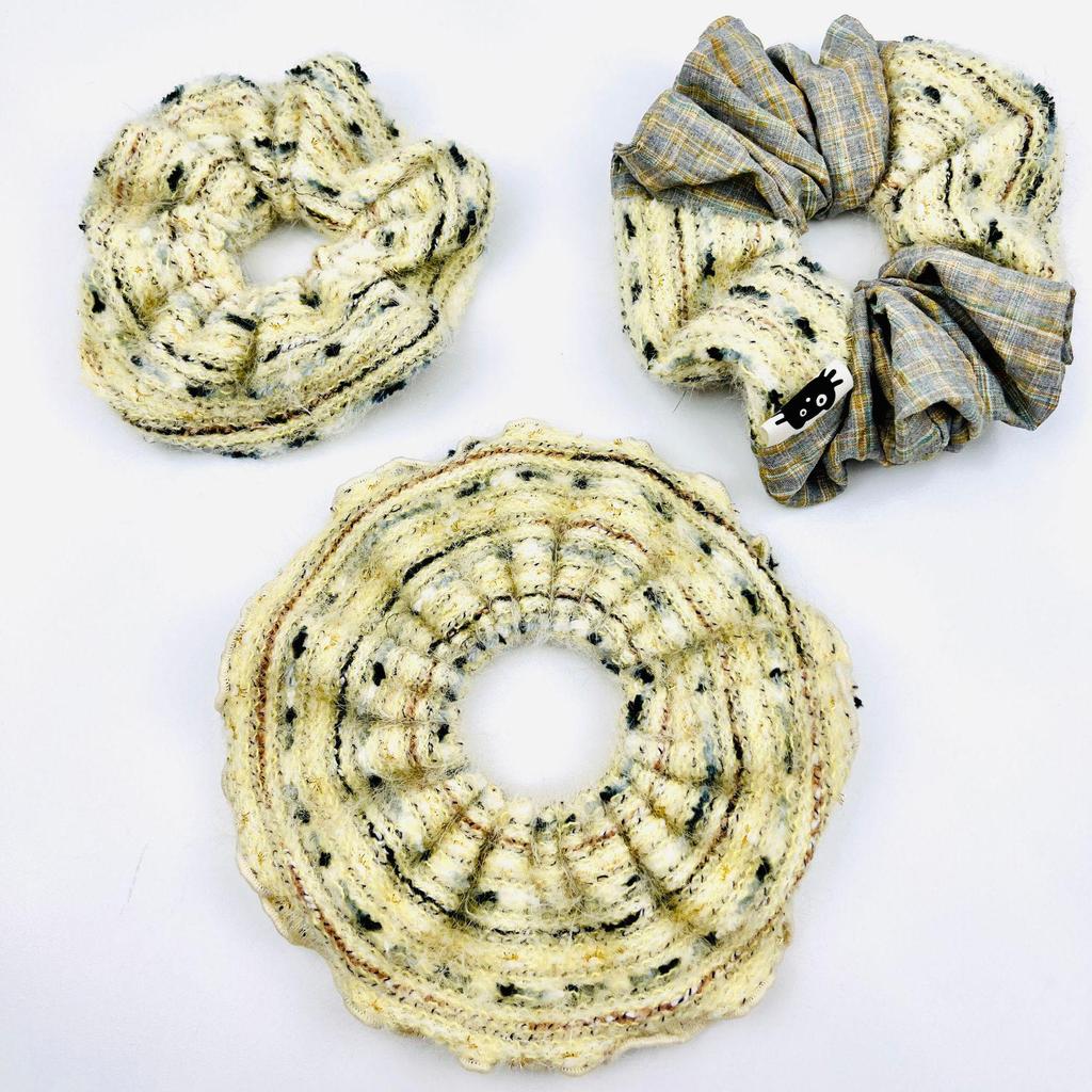 Podzimní a zimní pletená velká scrunchie - Dámský evropský a americký havajský vlasový doplněk