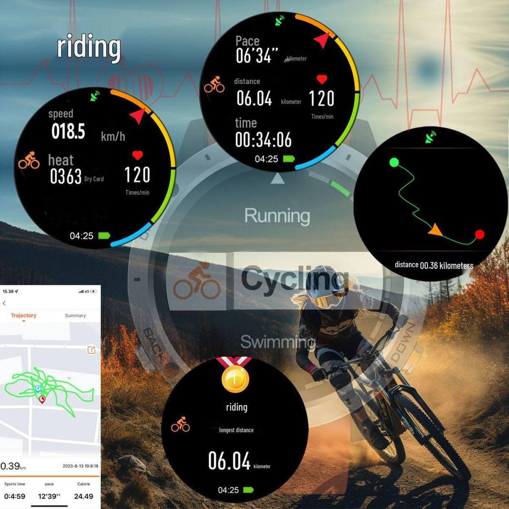 Songlu Waterproof GPS Smartwatch with Compass for Diving, Swimming, Running, Cycling, Fishing & Mountaineering