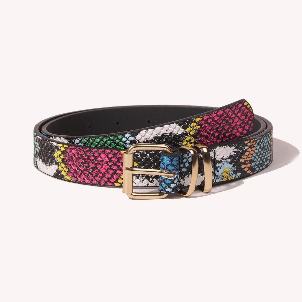Camouflage Animal Print Women's Thin Belt - Stylish European & American All-Match Accessory for Jeans
