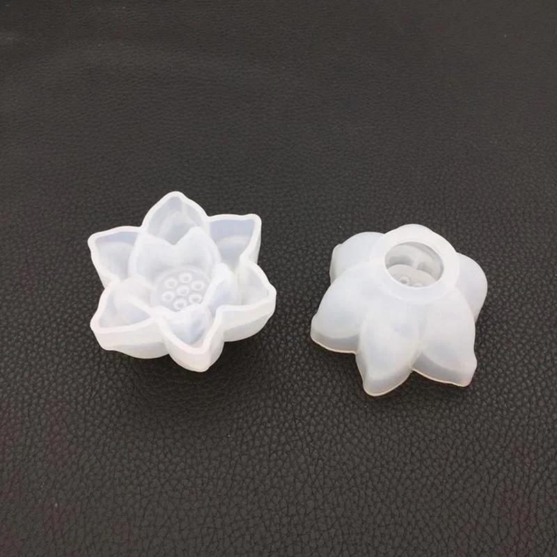 Neues 3D Lotus Seifenform DIY Kuchen Dekorationswerkzeug Kuchenform Manuelle Handarbeit Kerzenform Gipsform