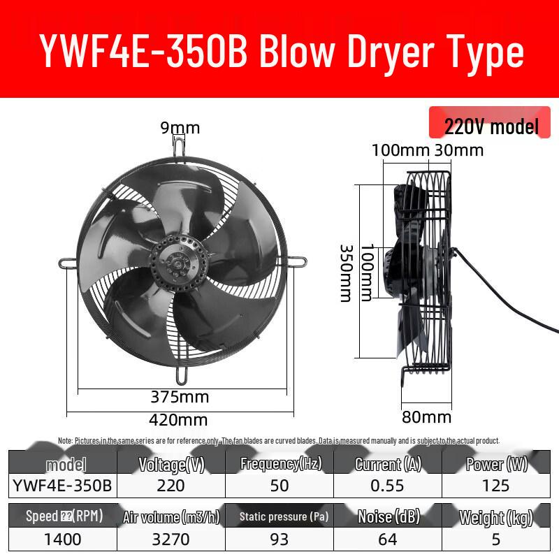Осевой вентилятор охлаждения Tai Ju Fu YWF4E-350B 80 В постоянного тока, штепсель CN (адаптер в комплекте)