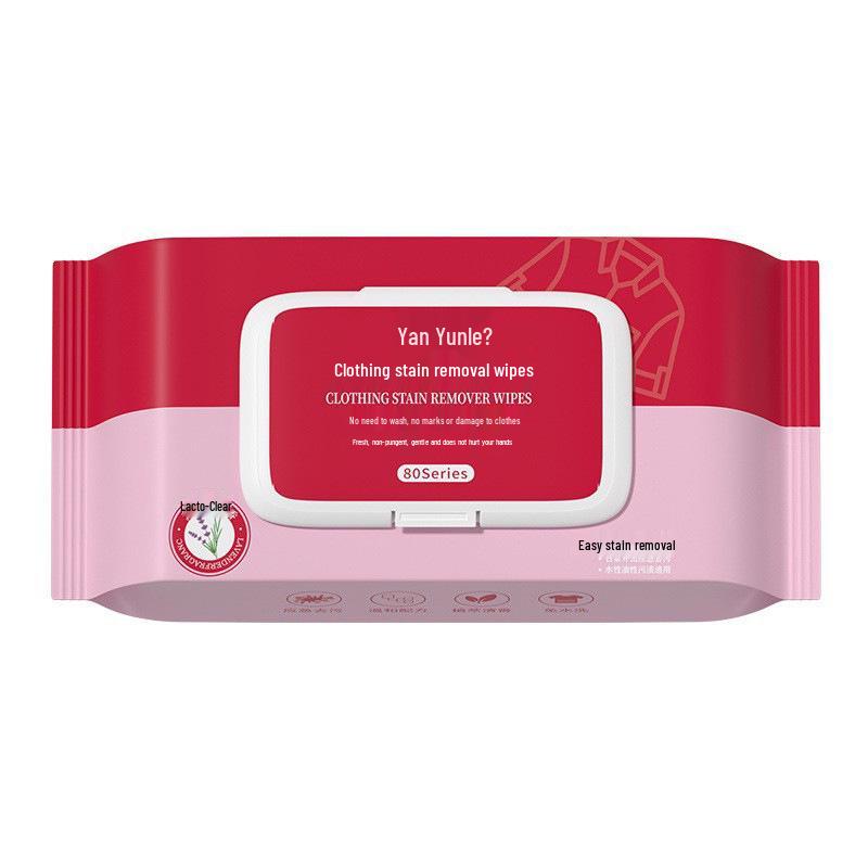 Portable No-Wash Clothing Stain Remover Wipes - Oil & Stain Removal, 20 Individually Wrapped Pieces, Emergency and Travel-Friendly.