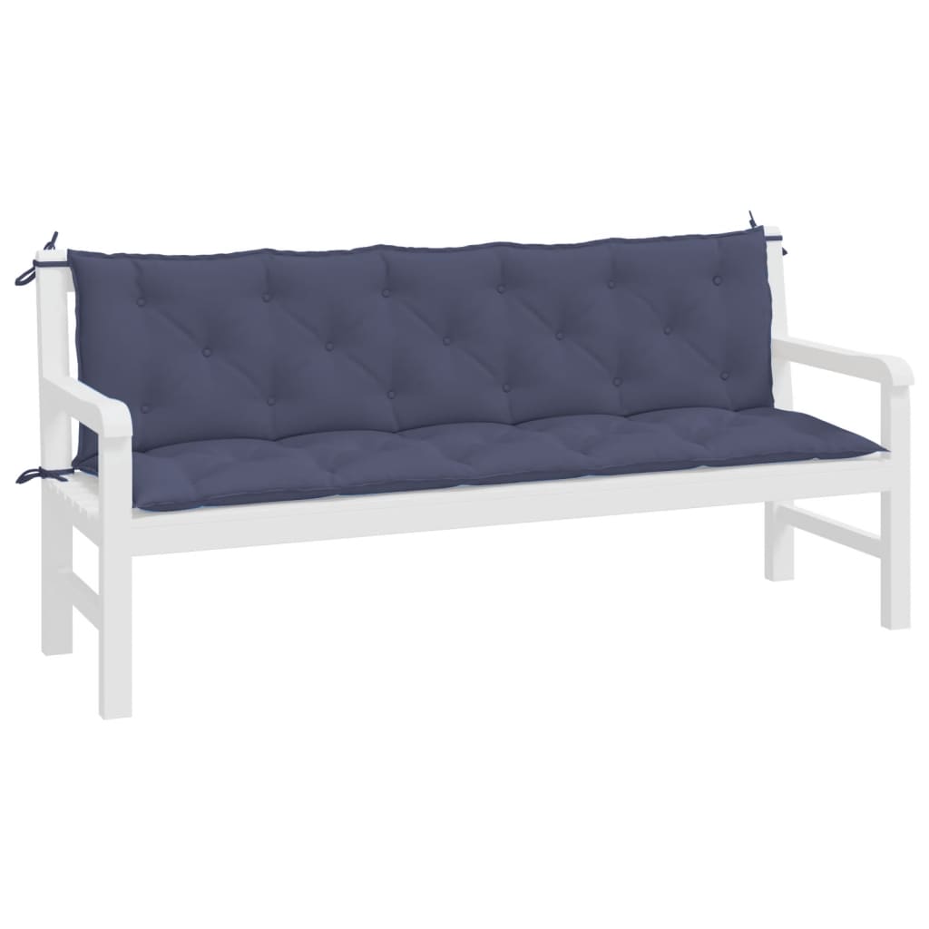Garden Bench Cushions 2 Pcs Navy Blue 180 X 50 X 7 Cm Oxford Fabric
