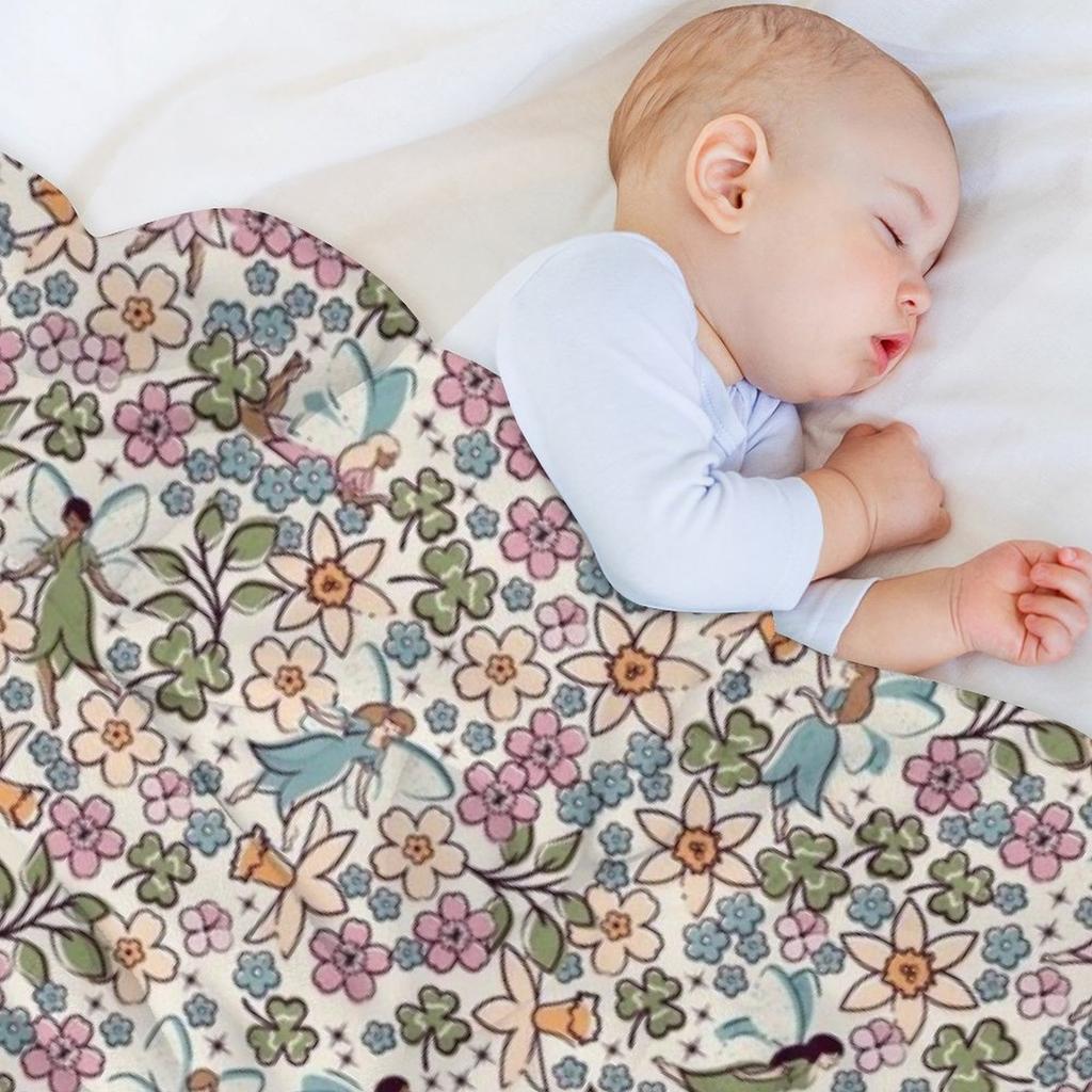 Spring Fairies - Ivory Throw Blanket Decorative Beds Beach Blankets Ands Blankets Sofas Of Decoration Blankets