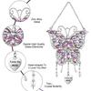 Rhinestones Butterfly Sun Catcher Metal Wind Chime with "I Love You Mom" Heart Handmade Gift for Mother's Day