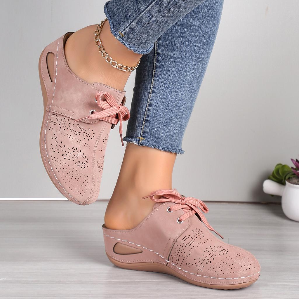 Fashion 2025 Summer Women's Orthopedic Sandals Fashionable Retro Trigger Wedge Slippers Casual Thick Sole Wearing Beach Women's Shoes