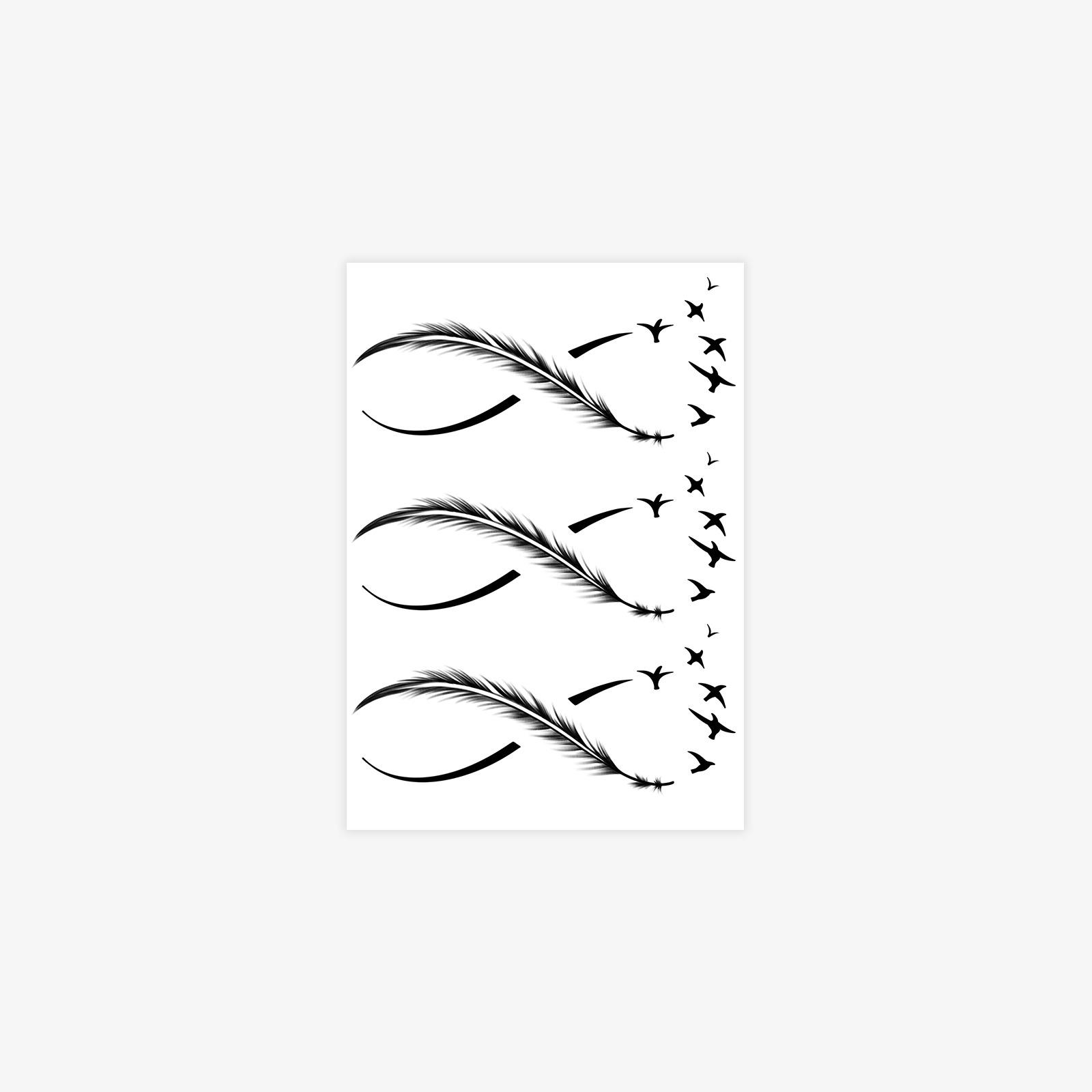 Goose Feather Mobius Ring Tattoo Sticker High-End Niche Simple Domineering Tattoo Sticker 7*10